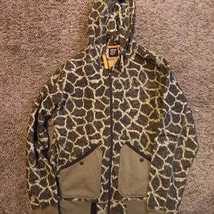LRG giraffe print zip-up hoodie